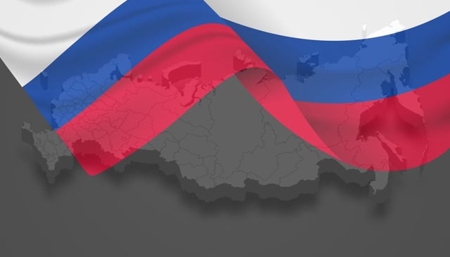 Russia map and flag (illustration)
