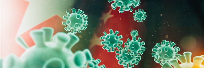 Coronavirus virus originating in Wuhan China and possible worldwide pandemic (illustration)
