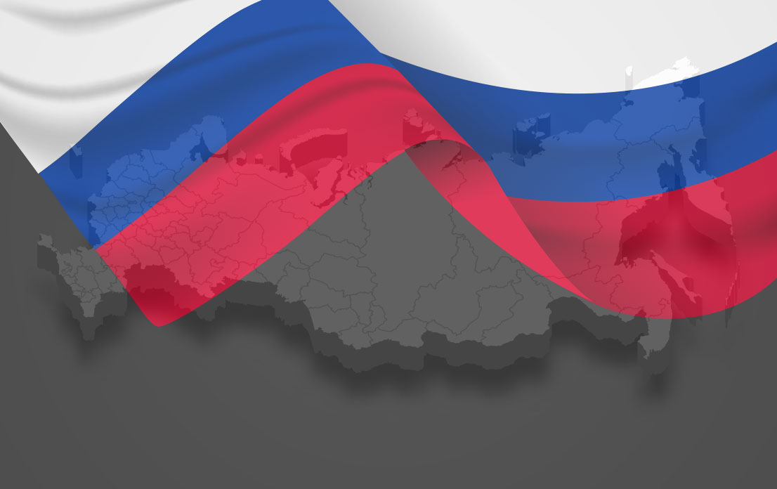 Russia map and flag (illustration)